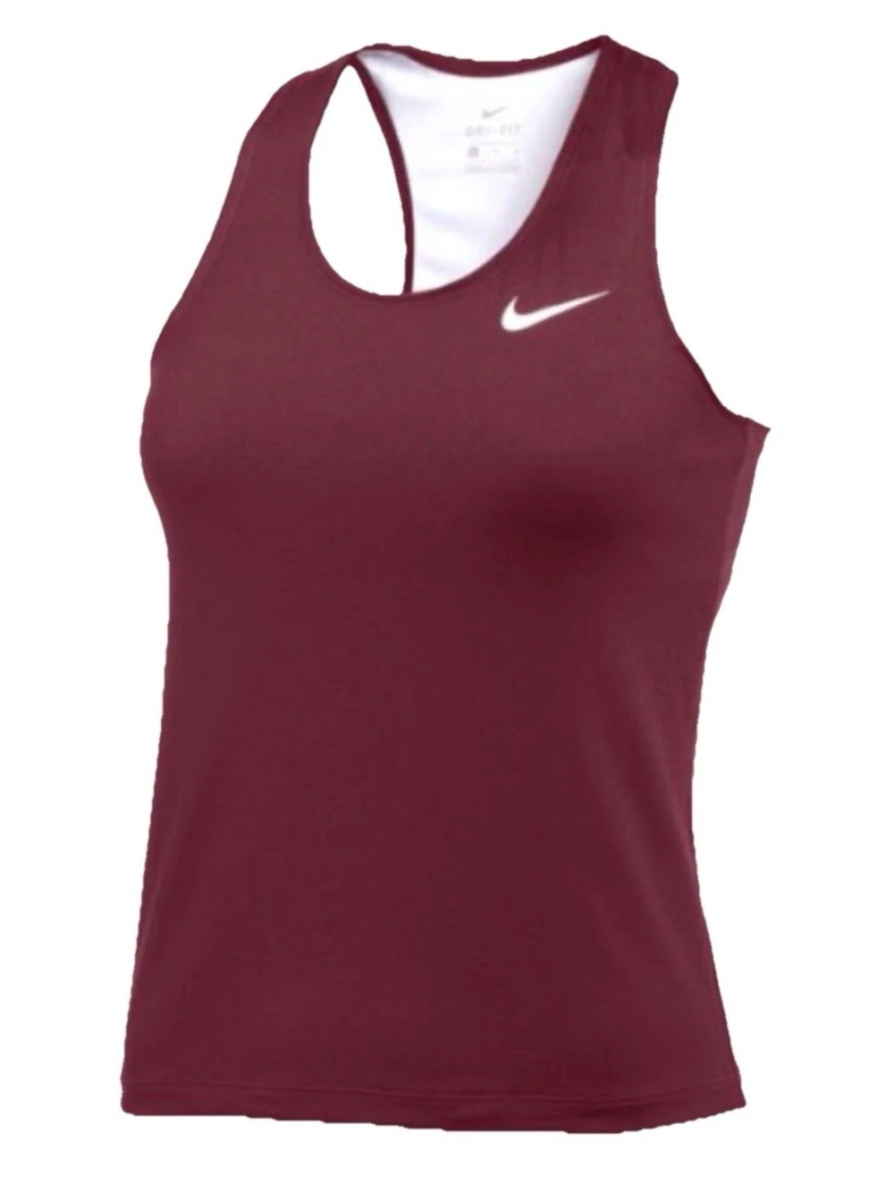 Nike Women's Team Stock Airborne Running Tank Top Burgandy Sz L Built In Bra New